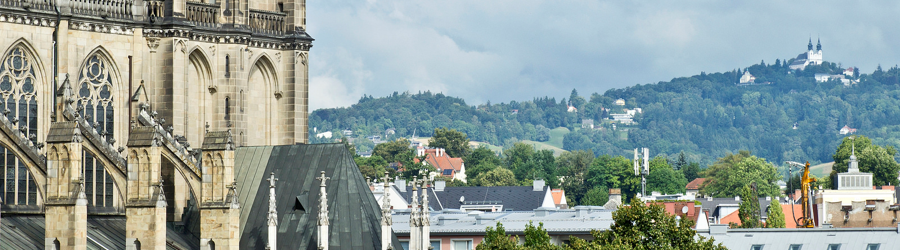 Linz Dome with panorama and Pöstlingberg